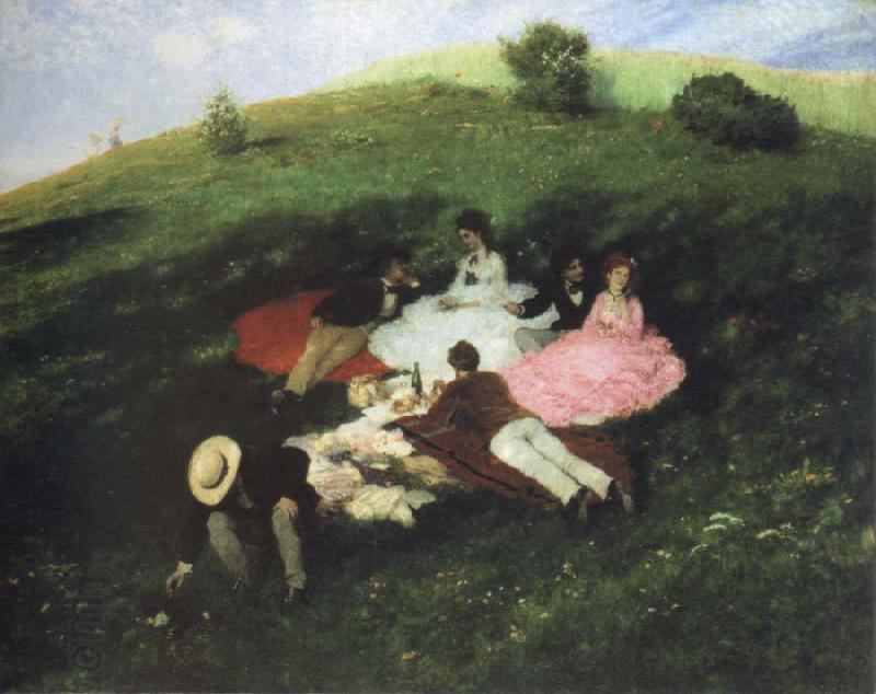 Merse, Pal Szinyei picnic in may oil painting picture